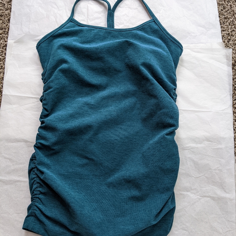Beyond the bump teal ruched cami XS